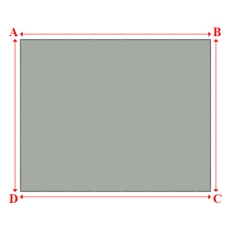 Bâche plate rectangle sur mesure en Membrane PVC 670gr/m² Gris clair RAL 7038 - 10.00x8.00m