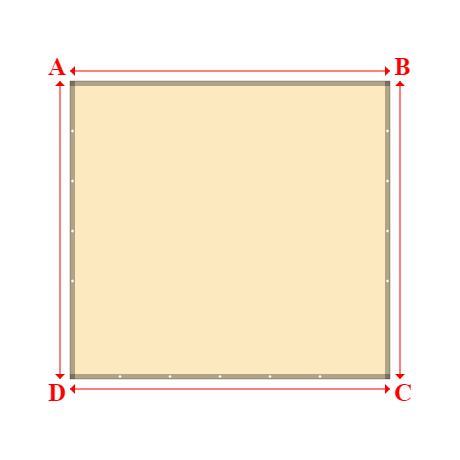 Bâche plate rectangle sur mesure en Membrane PVC 670gr/m² Beige ral 1015 - 3.20x2.98m