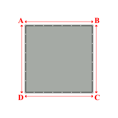 Bâche plate rectangle sur mesure en Membrane PVC 670gr/m² Gris clair RAL 7038 - 2.20x2.20m