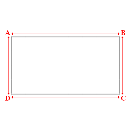 Bâche plate rectangle sur mesure en Membrane PVC 670gr/m² Blanc RAL 9016 - 7.50x4.00m