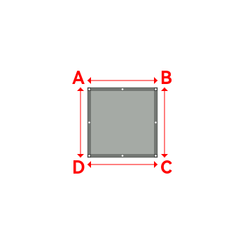Bâche plate rectangle sur mesure en Membrane PVC 670gr/m² Gris clair RAL 7038 - 1.00x1.00m
