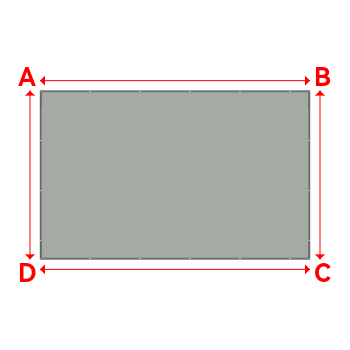 Bâche plate rectangle sur mesure en Membrane PVC 670gr/m² Gris clair RAL 7038 - 8.00x5.00m