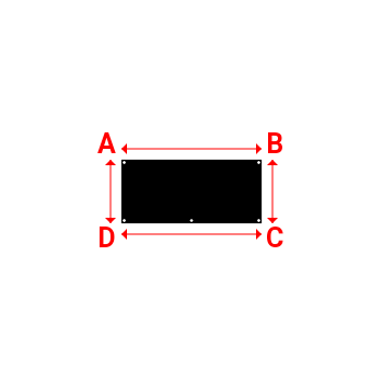 Bâche plate rectangle sur mesure en Membrane PVC 670gr/m² Noir RAL 9005 - 1.28x0.58m