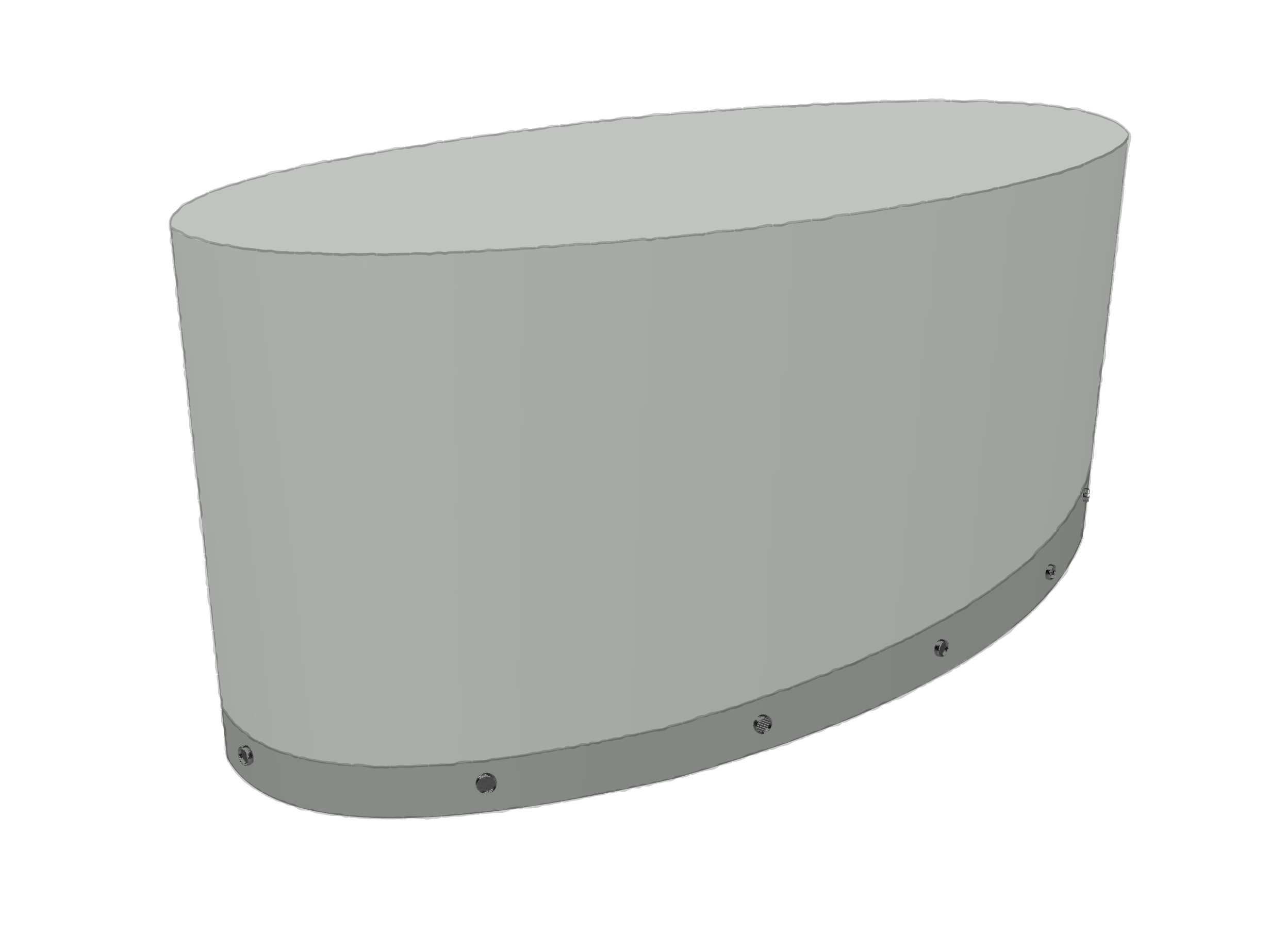 Housse Ovale en Membrane PVC 670gr/m² Gris clair RAL 7038