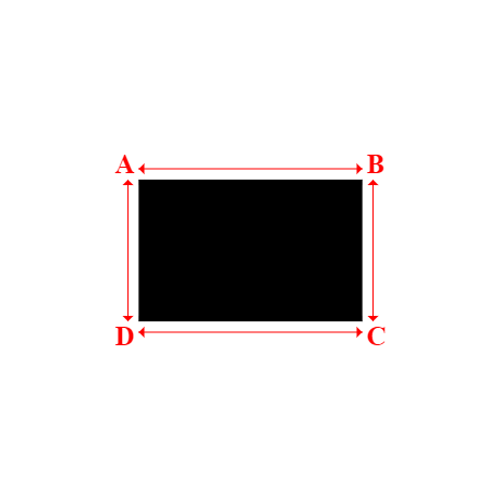 Bâche plate rectangle sur mesure en Membrane PVC 670gr/m² Noir RAL 9005 - 2.05x1.30m