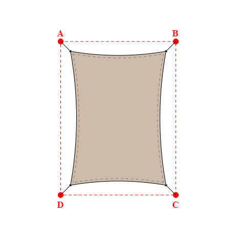 Voile d'ombrage rectangle en Soltis Lounge 96 Sandy beige 96-2135 - 2,49x3,49x2,49x3,49m