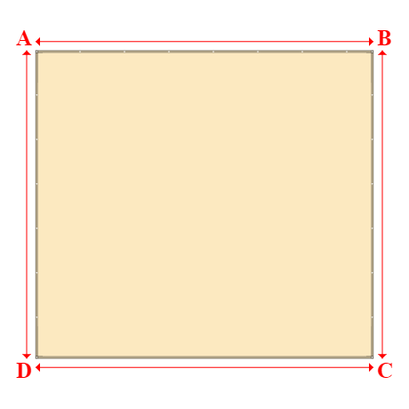 Bâche plate rectangle sur mesure en Membrane PVC 670gr/m² Beige ral 1015 - 6.80x6.20m