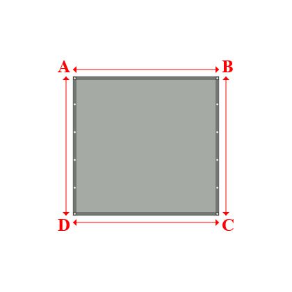 Bâche plate rectangle sur mesure en Membrane PVC 670gr/m² Gris clair RAL 7038 - 2.10x2.00m