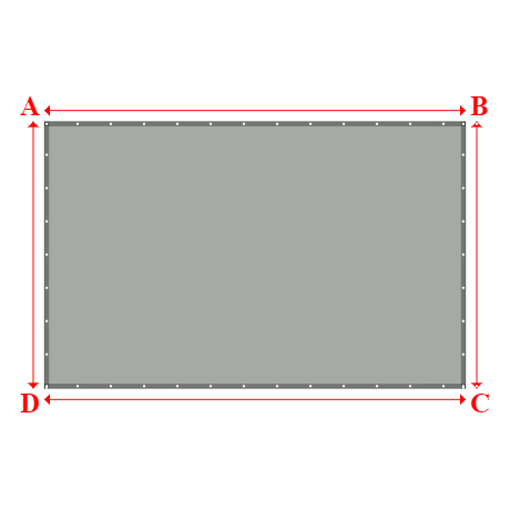 Bâche plate rectangle sur mesure en Membrane PVC 670gr/m² Gris clair RAL 7038 - 4.50x2.85m