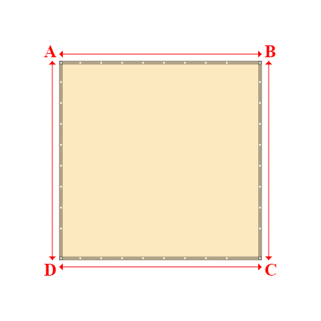 Bâche plate rectangle sur mesure en Membrane PVC 670gr/m² Beige ral 1015 - 2.90x2.85m