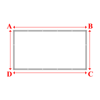 Bâche plate rectangle sur mesure en Membrane PVC 670gr/m² Blanc RAL 9016 - 2.50x1.35m