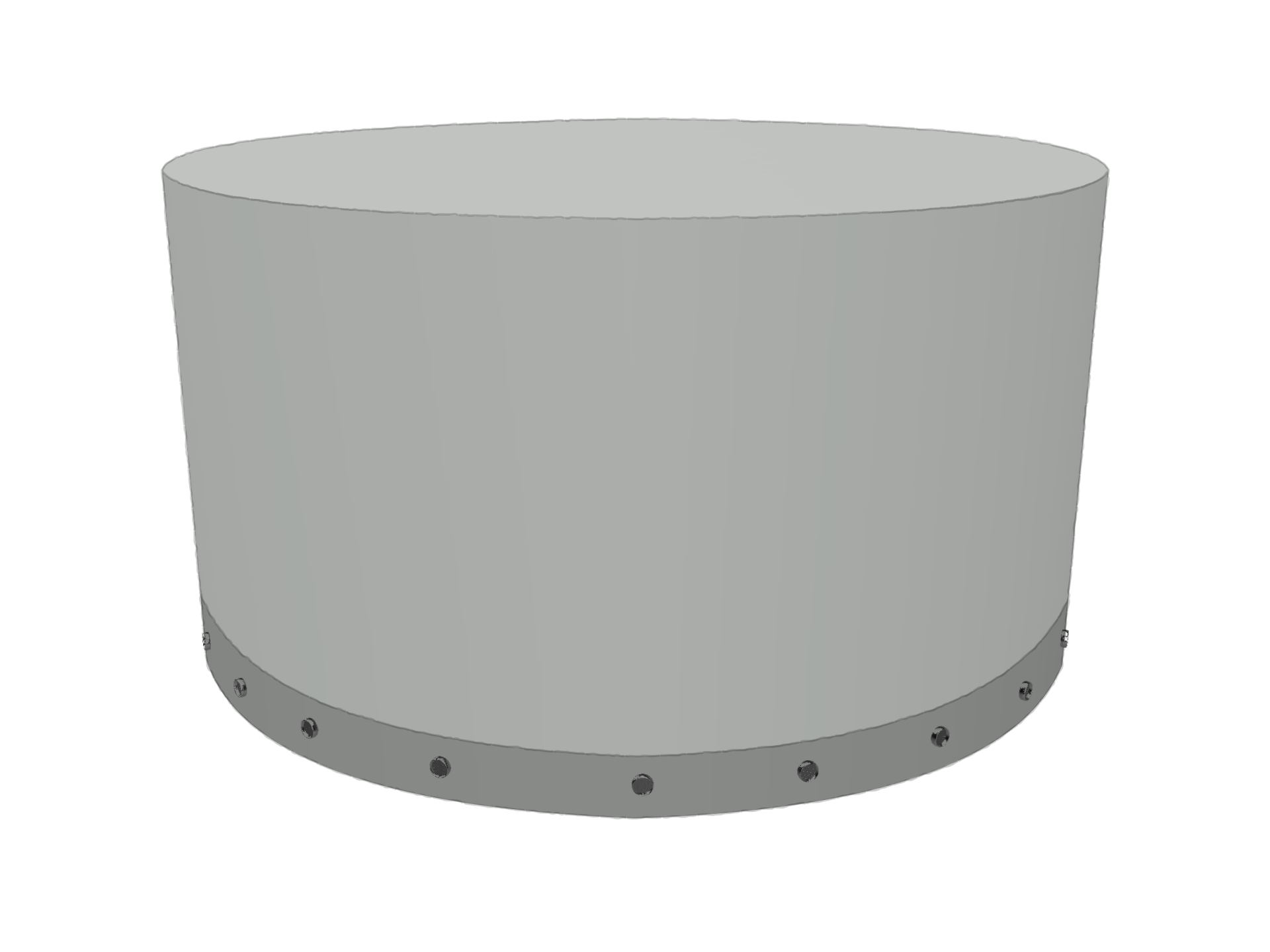 Housse Ronde en Membrane PVC 670gr/m² Gris clair RAL 7038