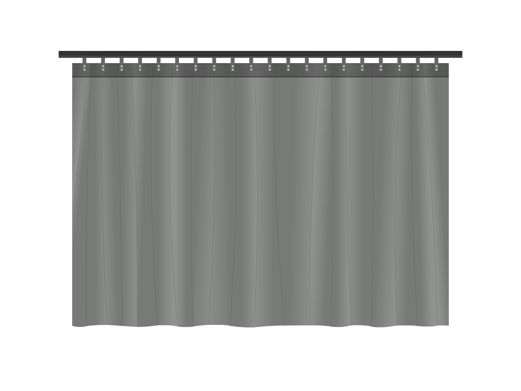 Rideau de séparation sur mesure en Membrane PVC 670gr/m² Gris clair RAL 7038 - 2x1m