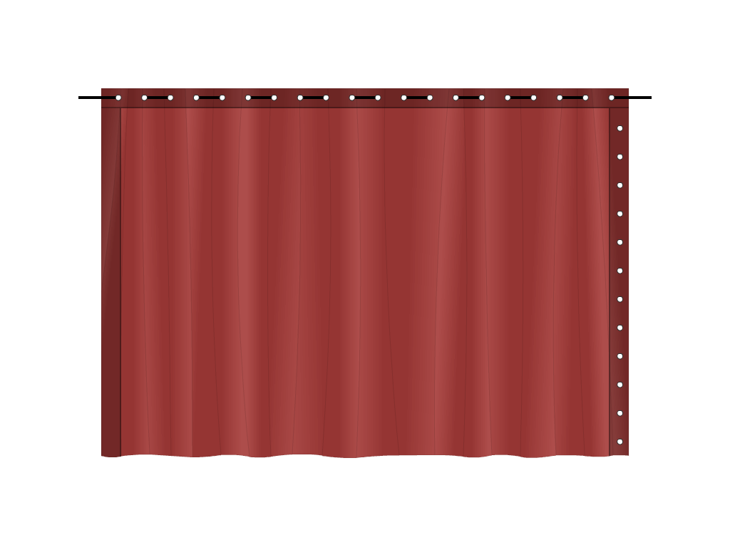 Rideau de séparation sur mesure en Membrane PVC 670gr/m² Rouge RAL 3002 - 2x1m
