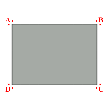 Bâche plate rectangle sur mesure en Membrane PVC 670gr/m² Gris clair RAL 7038 - 5.30x3.80m