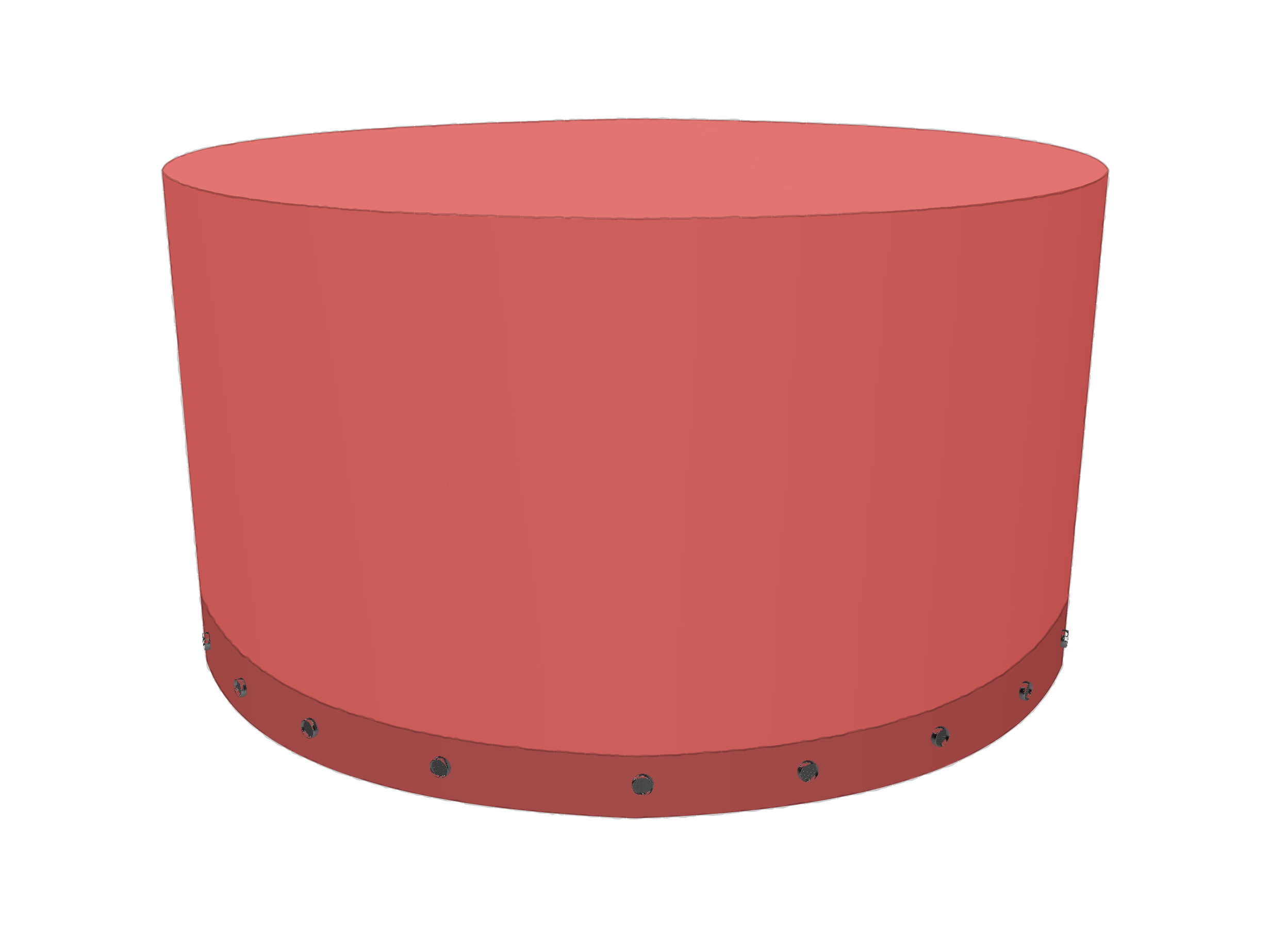 Housse Ronde en Membrane PVC 670gr/m² Rouge RAL 3002