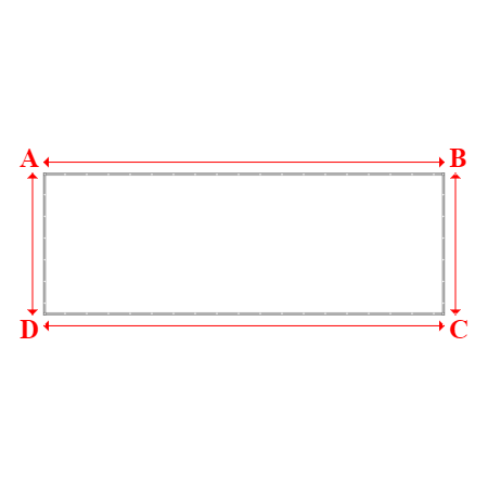 Bâche plate rectangle sur mesure en Membrane PVC 670gr/m² Blanc RAL 9016 - 7.35x2.60m