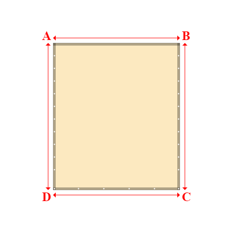Bâche plate rectangle sur mesure en Membrane PVC 670gr/m² Beige ral 1015 - 2.50x2.90m