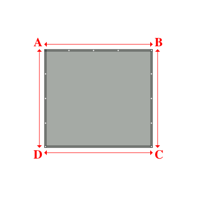 Bâche plate rectangle sur mesure en Membrane PVC 670gr/m² Gris clair RAL 7038 - 2.20x2.00m