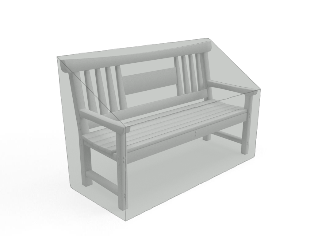 Banc de jardin en Membrane PVC 670gr/m² Gris clair RAL 7038
