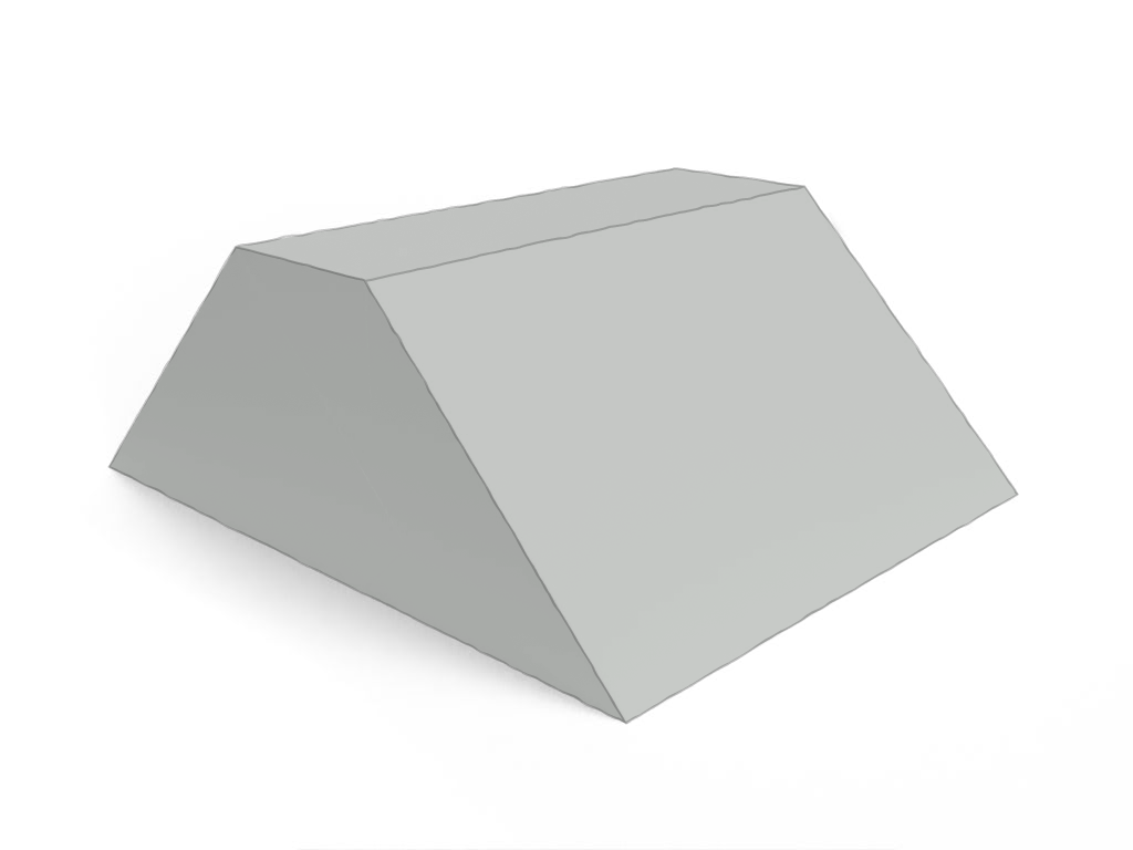 Trapéze Tronqué en Membrane PVC 670gr/m² Gris clair RAL 7038