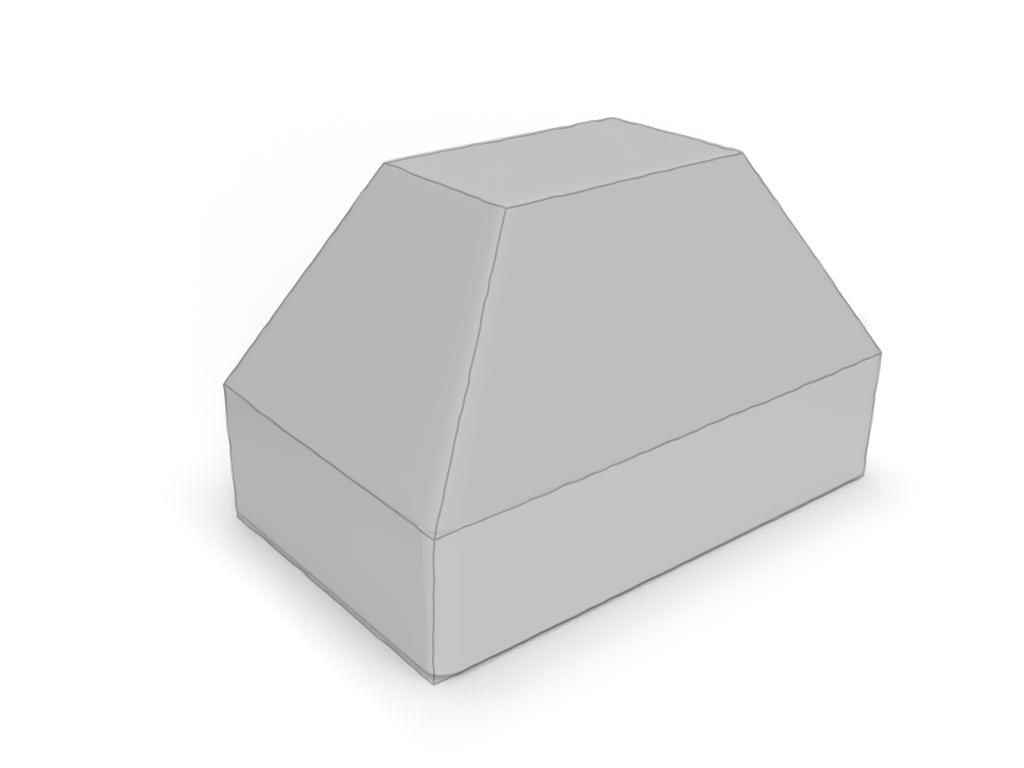 Pyramide Rectangle Tronqué en Membrane PVC 670gr/m² Gris clair RAL 7038