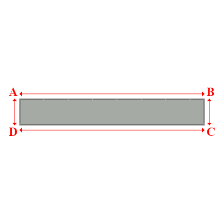 Bâche plate rectangle sur mesure en Membrane PVC 670gr/m² Gris clair RAL 7038 - 8.38x1.20m