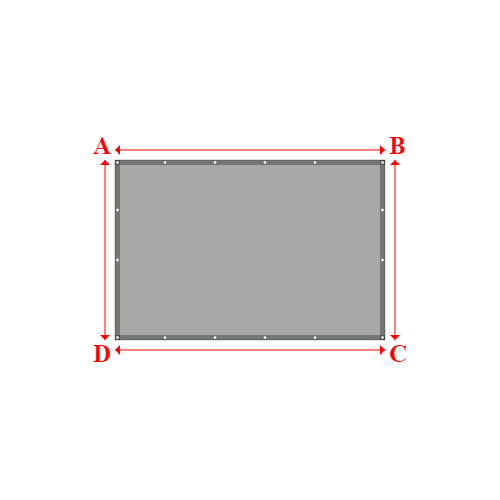 Bâche plate rectangle sur mesure en Membrane PVC 670gr/m² Gris clair RAL 7038 - 2.70x1.80m