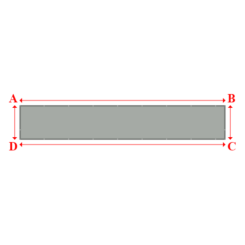Bâche plate rectangle sur mesure en Membrane PVC 670gr/m² Gris clair RAL 7038 - 9.00x1.50m