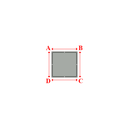 Bâche plate rectangle sur mesure en Membrane PVC 670gr/m² Gris clair RAL 7038 - 1.00x1.00m