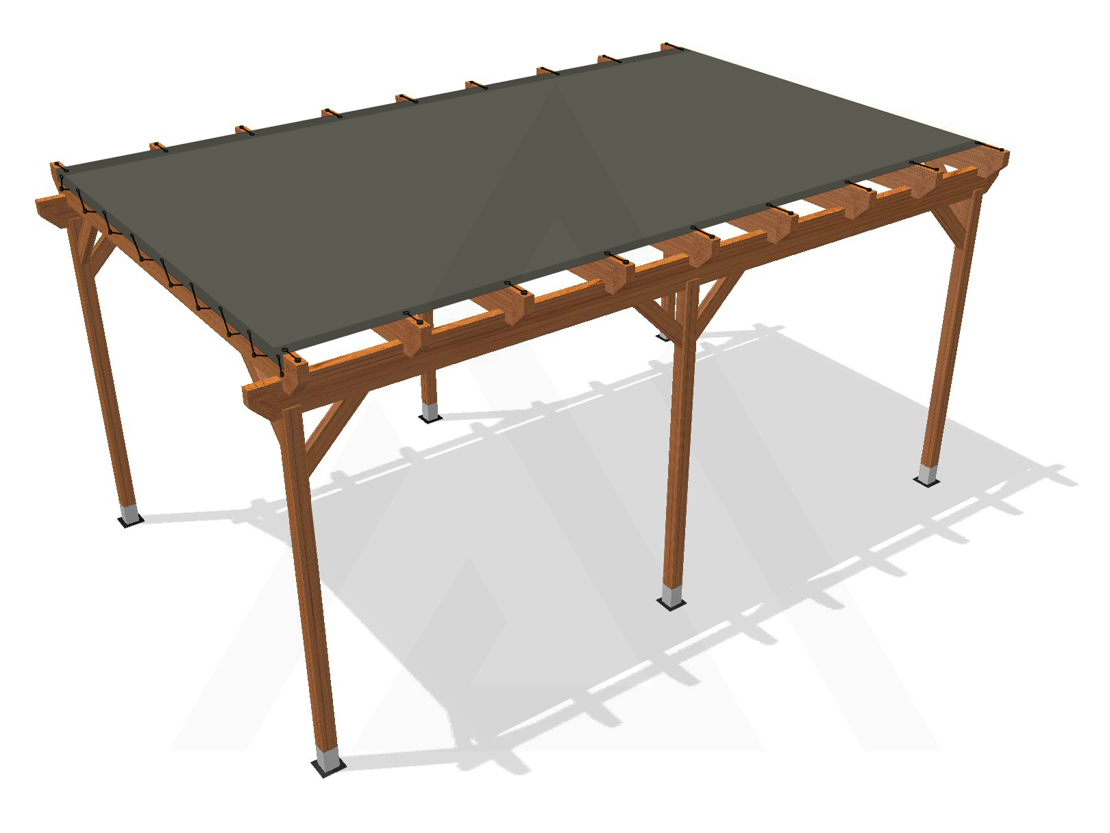 Bâche pour pergola bois sur pieds sans débord en Flexlight Lodge 6002 630gr/m² Vert 6002-20330
