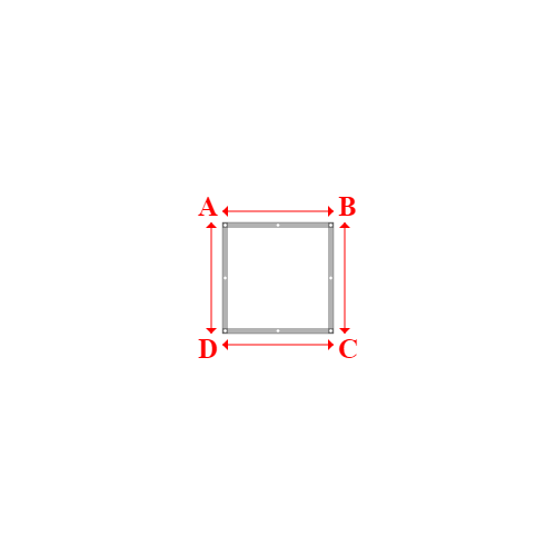 Bâche plate rectangle sur mesure en Membrane PVC 670gr/m² Blanc RAL 9016 - 1.00x1.00m