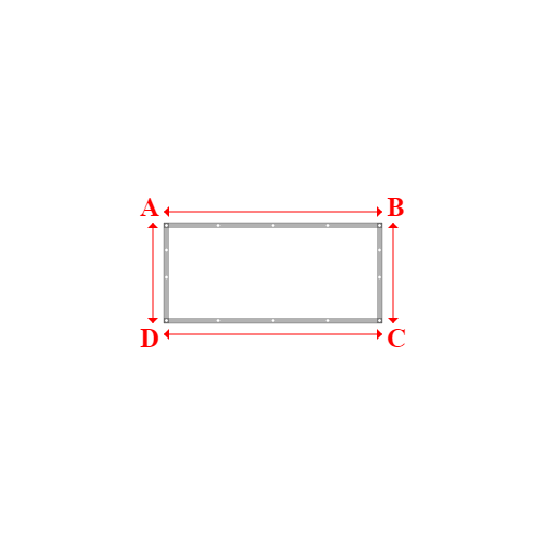 Bâche plate rectangle sur mesure en Membrane PVC 670gr/m² Blanc RAL 9016 - 2.00x0.92m