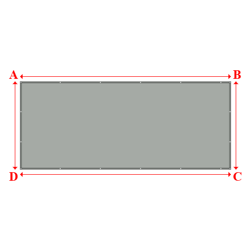 Bâche plate rectangle sur mesure en Membrane PVC 670gr/m² Gris clair RAL 7038 - 6.00x2.50m
