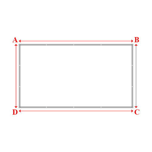 Bâche plate rectangle sur mesure en Membrane PVC 670gr/m² Blanc RAL 9016 - 3.75x2.10m