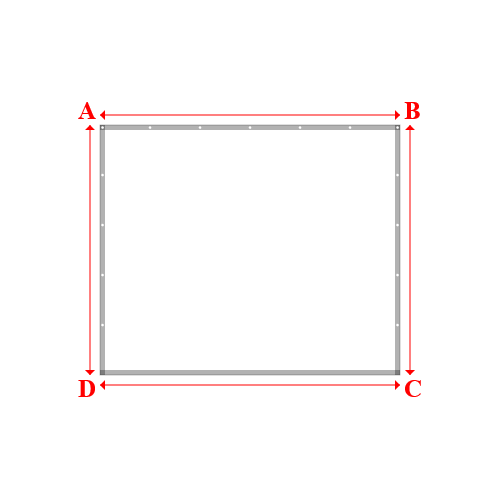 Bâche plate rectangle sur mesure en Membrane PVC 670gr/m² Blanc RAL 9016 - 3.00x2.50m