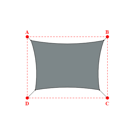 Voile d'ombrage rectangle en Soltis Lounge 96 Platine 96-50844 - 4,99x3,39x4,39x3,39m