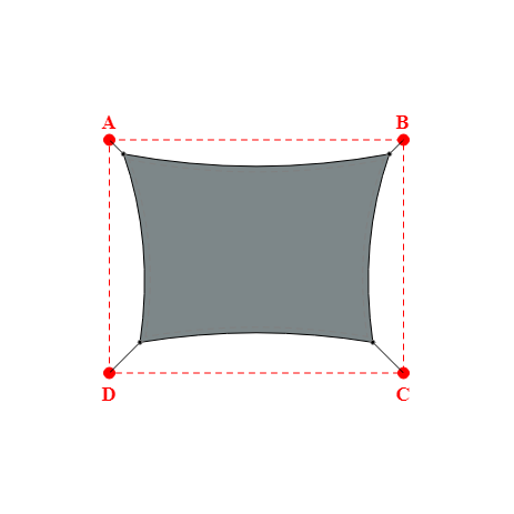 Voile d'ombrage rectangle en Soltis Lounge 96 Platine 96-50844 - 4,79x3,39x4,19x3,39m