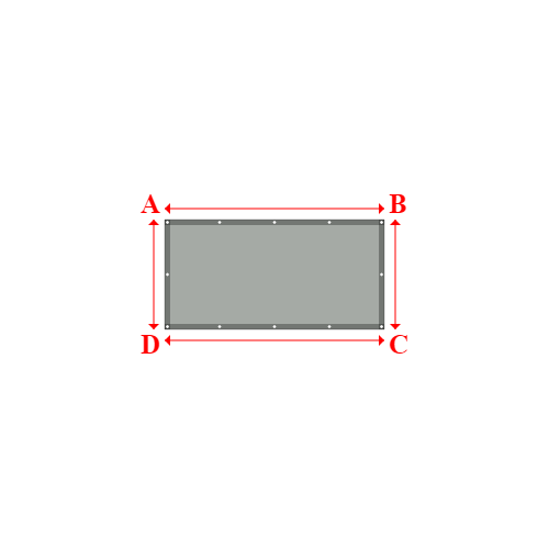 Bâche plate rectangle sur mesure en Membrane PVC 670gr/m² Gris clair RAL 7038 - 2.00x1.00m