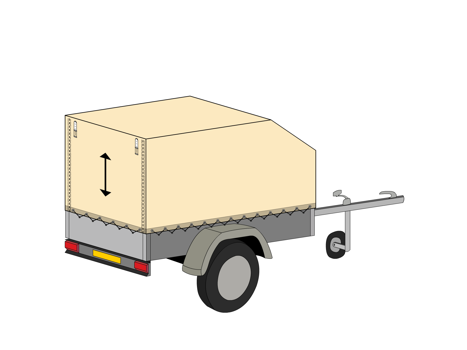 Bâche pour remorque BRENDERUP en Membrane PVC 670gr/m² Beige ral 1015