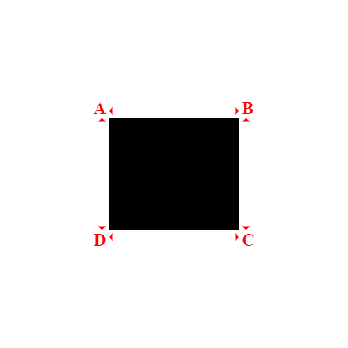 Bâche plate rectangle sur mesure en Membrane PVC 670gr/m² Noir RAL 9005 - 1.87x1.61m
