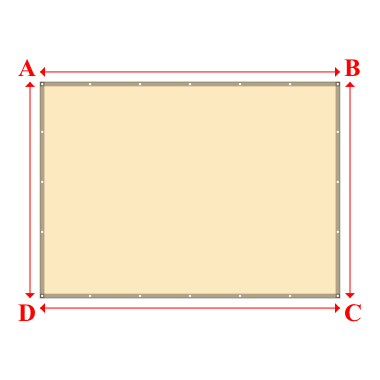 Bâche plate rectangle sur mesure en Membrane PVC 670gr/m² Beige ral 1015 - 3.40x2.45m