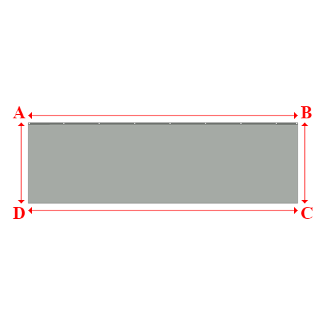 Bâche plate rectangle sur mesure en Membrane PVC 670gr/m² Gris clair RAL 7038 - 7.00x2.10m