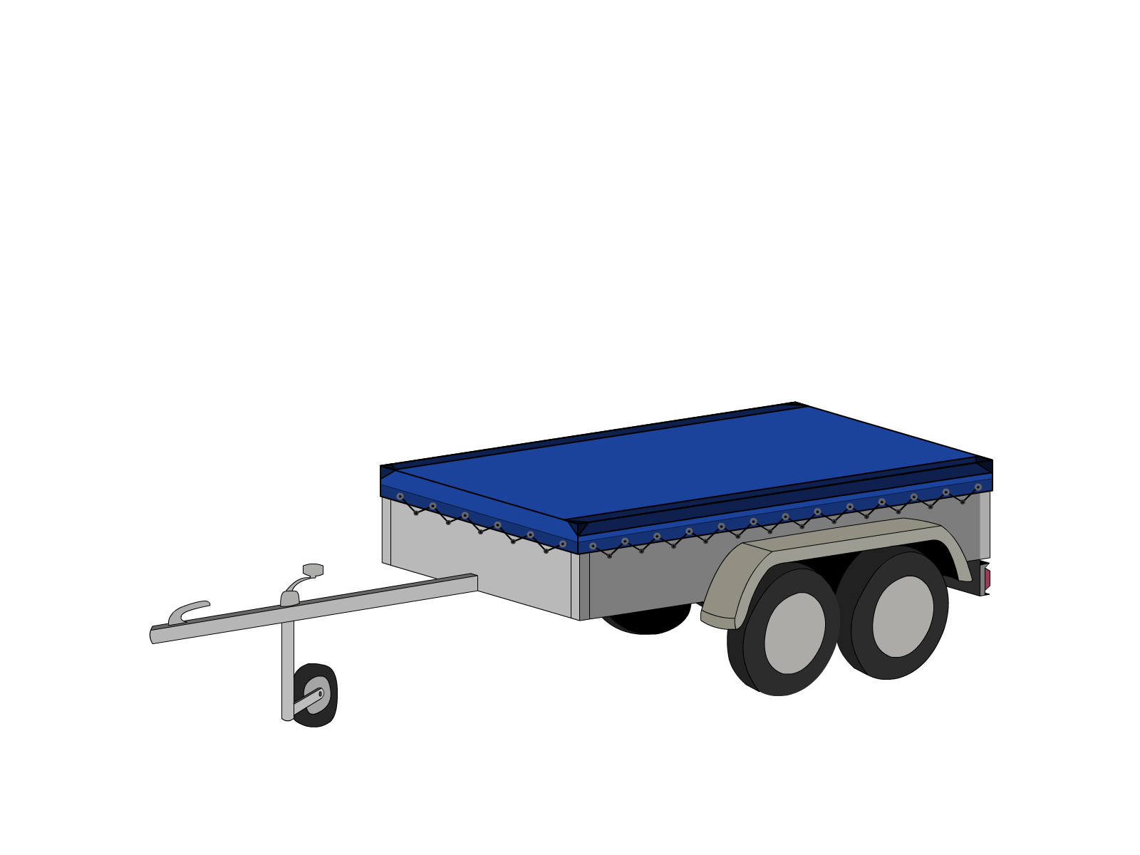 Bâche pour remorque LIDER en Membrane PVC 670gr/m² Bleu foncé RAL 5002