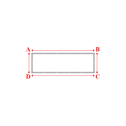 Bâche plate rectangle sur mesure en Membrane PVC 670gr/m² Blanc RAL 9016 - 2.50x0.80m