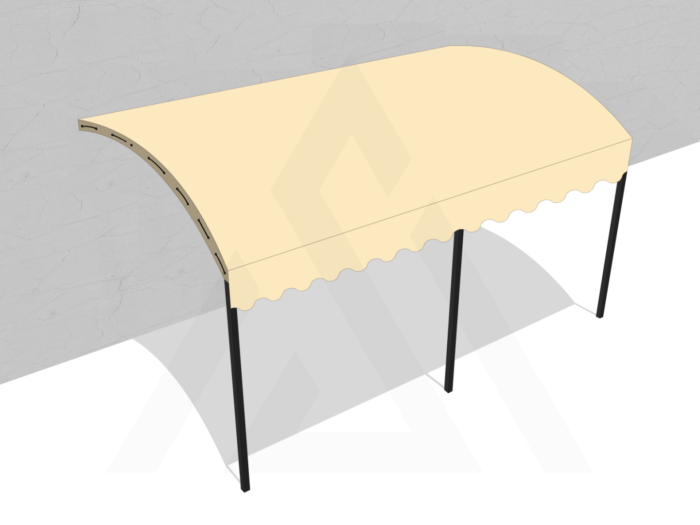 Bâche pour pergola métallique murale bombée en Flexlight Lodge 6002 630gr/m² Vanille 10387