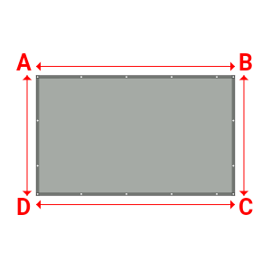 Bâche plate rectangle sur mesure en Membrane PVC 670gr/m² Gris clair RAL 7038 - 3.26x1.97m