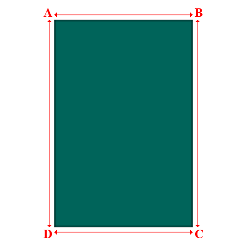 Bâche plate rectangle sur mesure en Membrane PVC 670gr/m² Vert industrie RAL 6026 - 4.00x6.00m