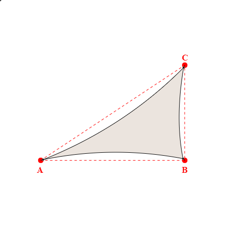 Voile d'ombrage triangle en Soltis Lounge 96 Karité 96-50843 - 5,73x3,72x6,88m