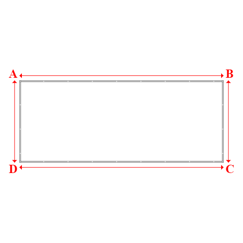 Bâche plate rectangle sur mesure en Membrane PVC 670gr/m² Blanc RAL 9016 - 6.05x2.43m